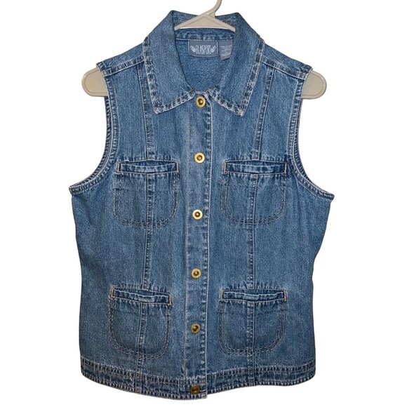 Vintage Blassport Denim Vest‎ Size M – Utility Style, 100% Cotton, Snap Button - Picture 1 of 10